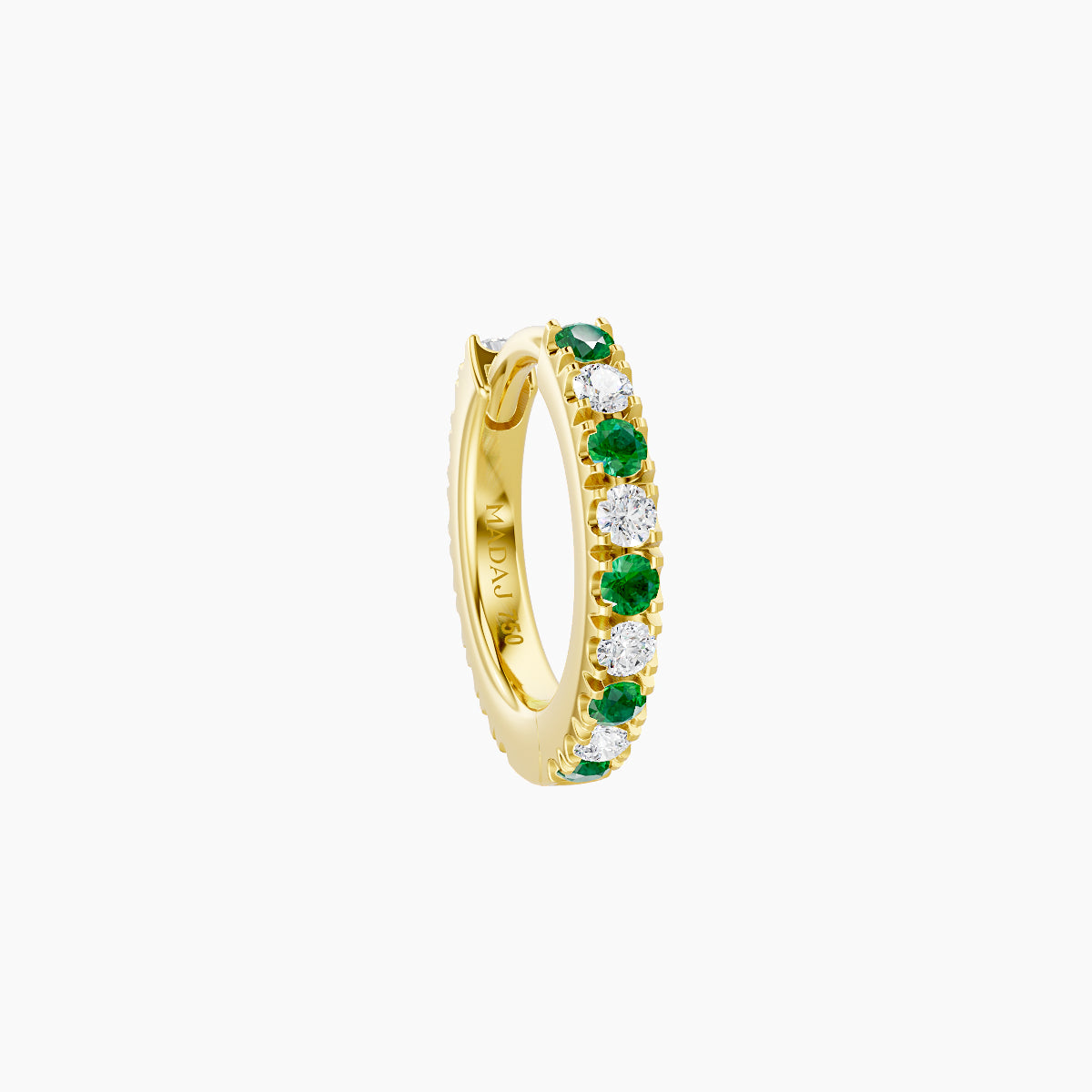 Terra | 18k Yellow Gold 6.5 mm Emerald & Diamond Hoop Piercing