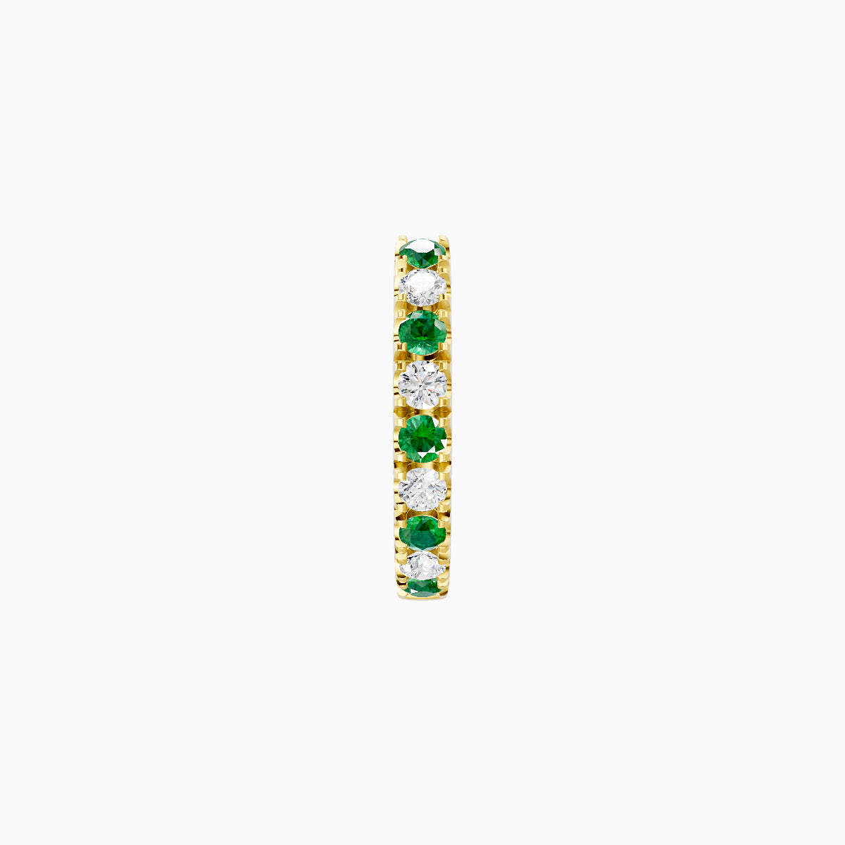 Terra | 18k Yellow Gold 6.5 mm Emerald & Diamond Hoop Piercing