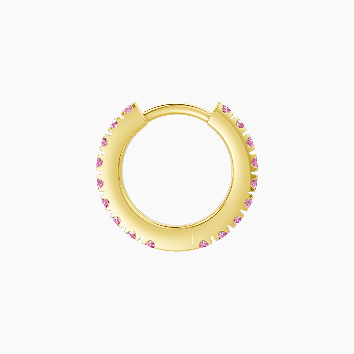 Terra | 18k Yellow Gold 6.5 mm Pink Sapphire Hoop Piercing