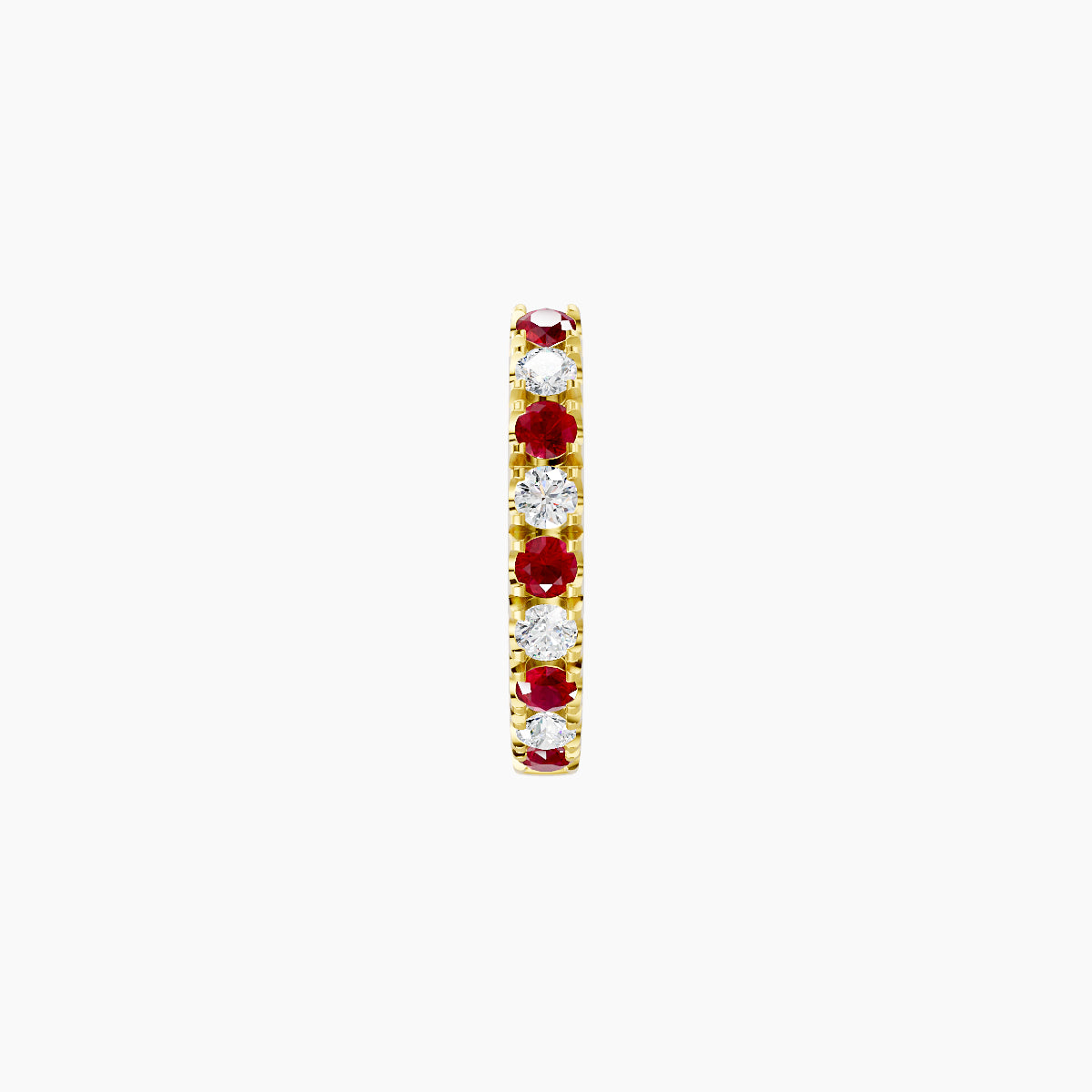 Terra | 18k Yellow Gold 6.5 mm Ruby & Diamond Hoop Piercing