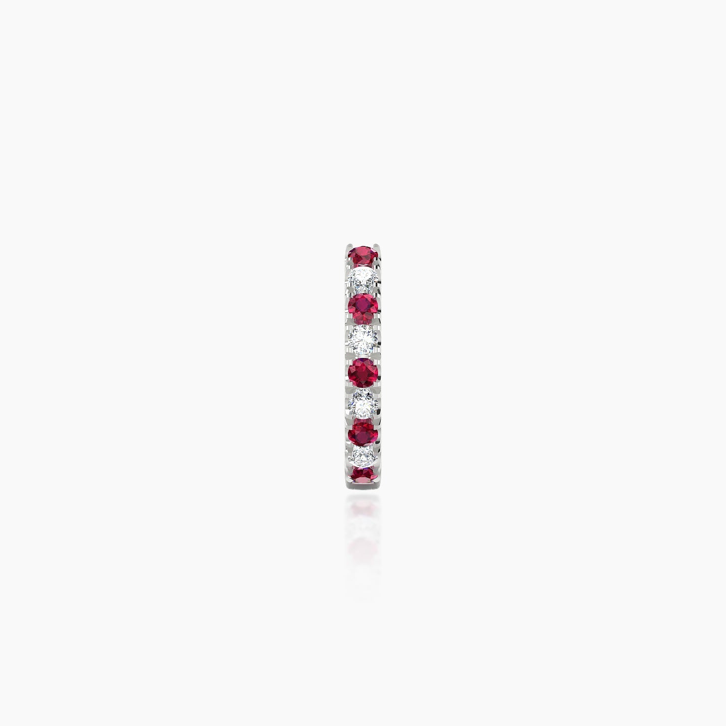 Terra | 18k White Gold 6.5 mm Ruby & Diamond Hoop Piercing