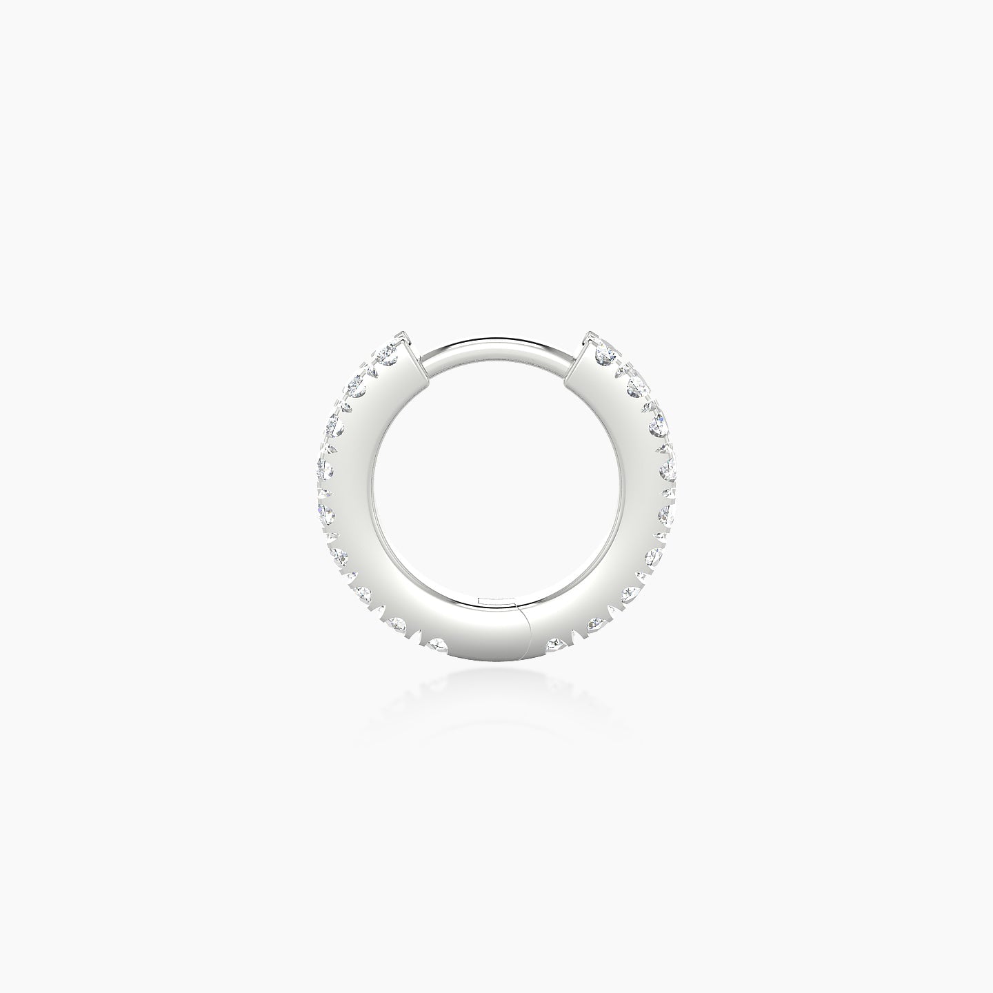 Terra | 18k White Gold 6.5 mm Diamond Hoop Piercing