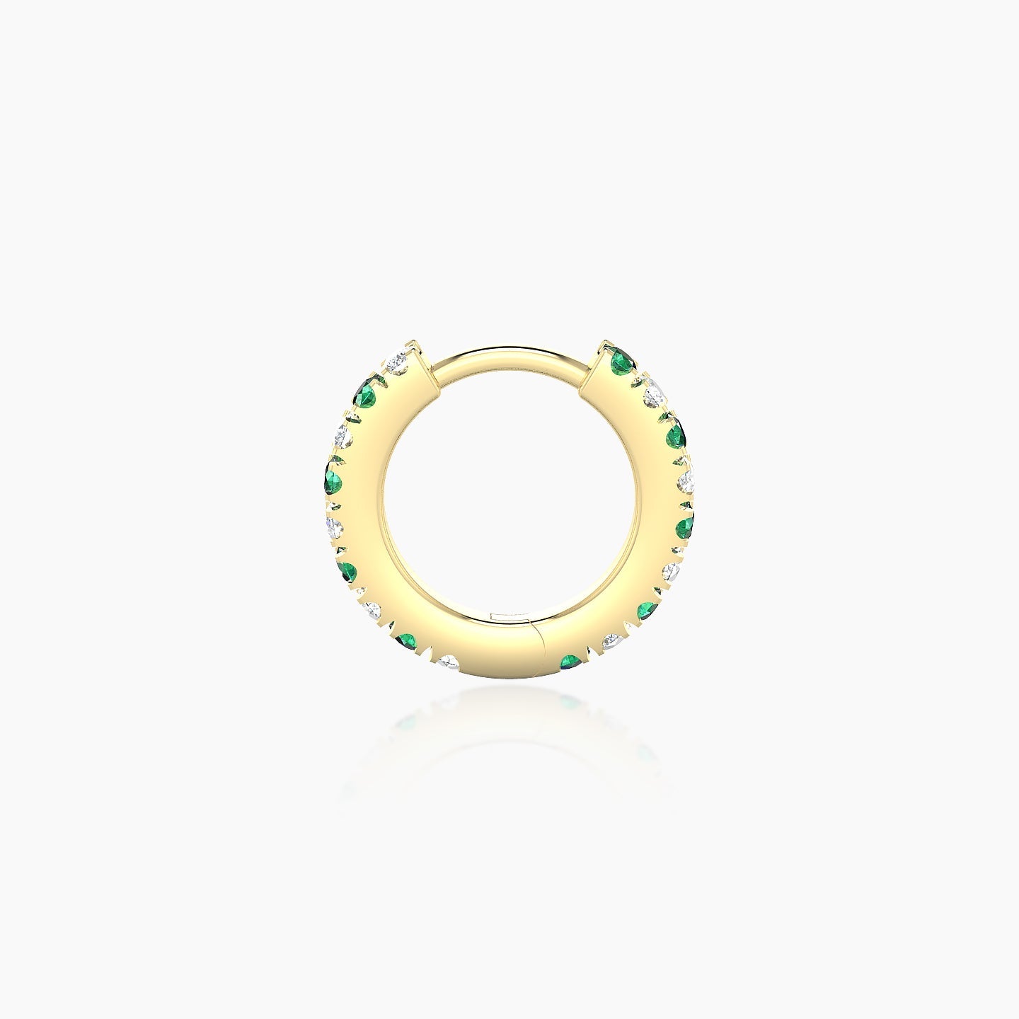 Terra | 18k Yellow Gold 6.5 mm Emerald & Diamond Hoop Piercing