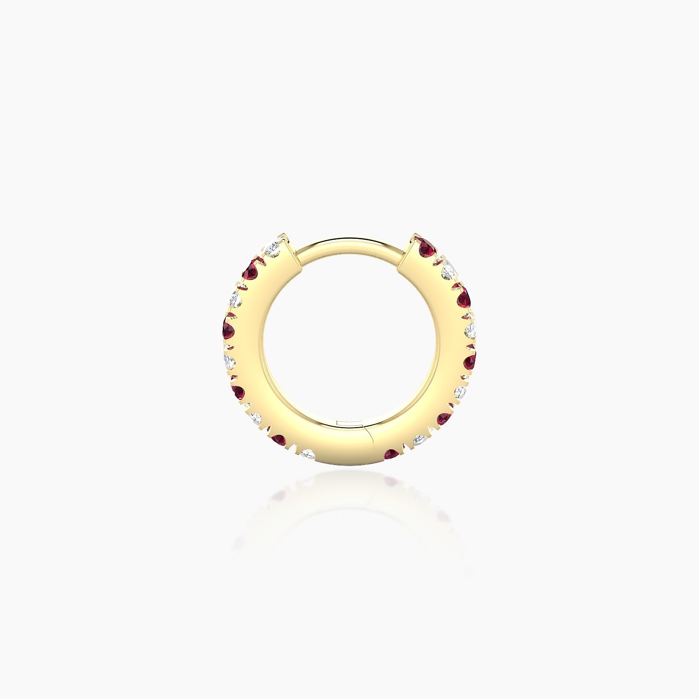Terra | 18k Yellow Gold 6.5 mm Ruby & Diamond Hoop Piercing