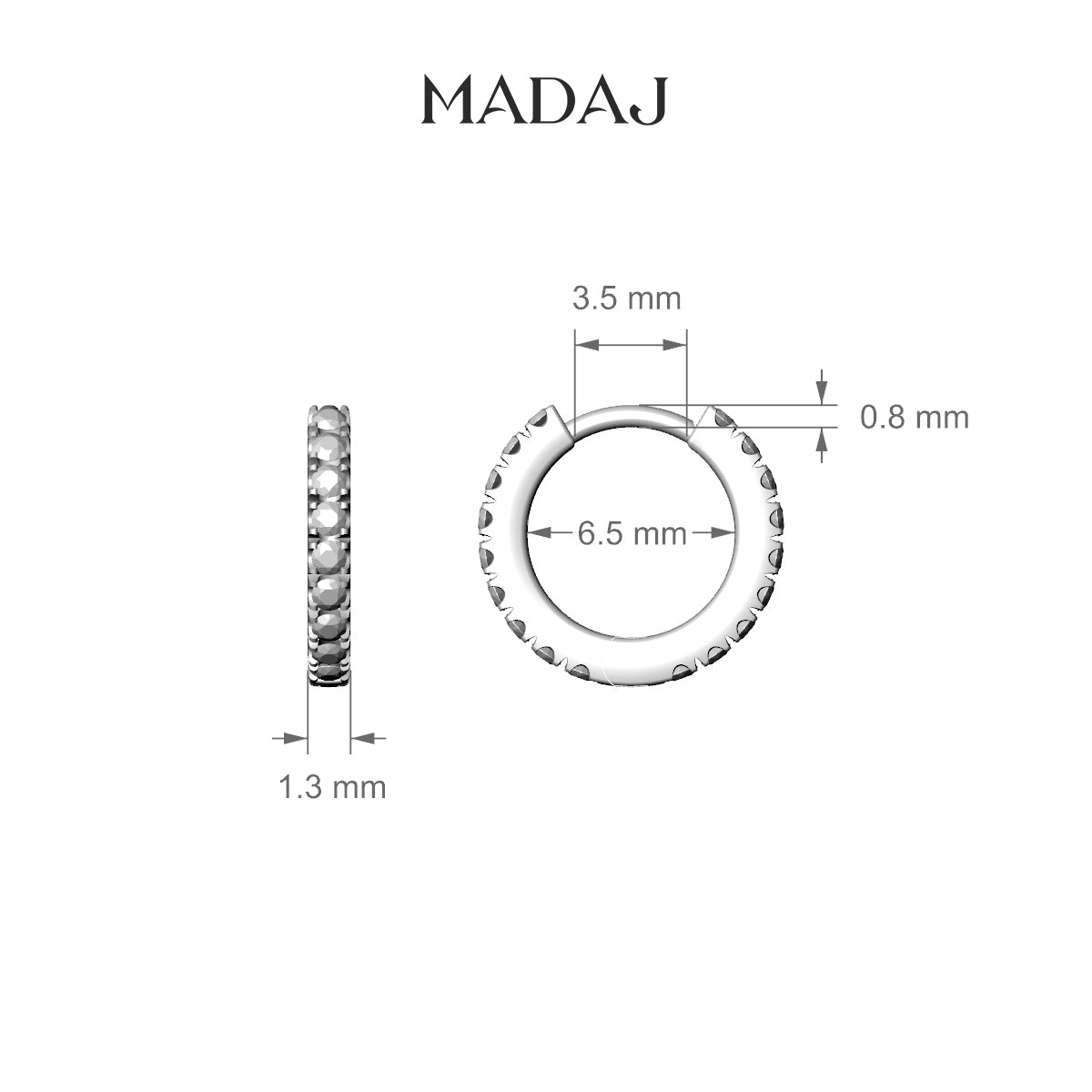 Terra | 18k Rose Gold 6.5 mm Emerald & Diamond Hoop Piercing