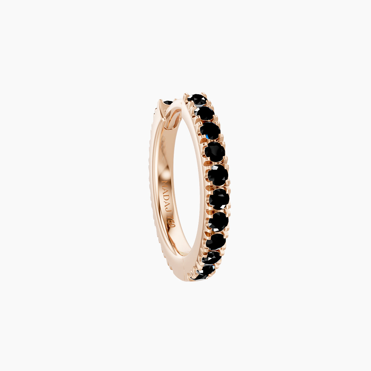 Terra | 18k Rose Gold 8 mm Black Diamond Hoop Piercing