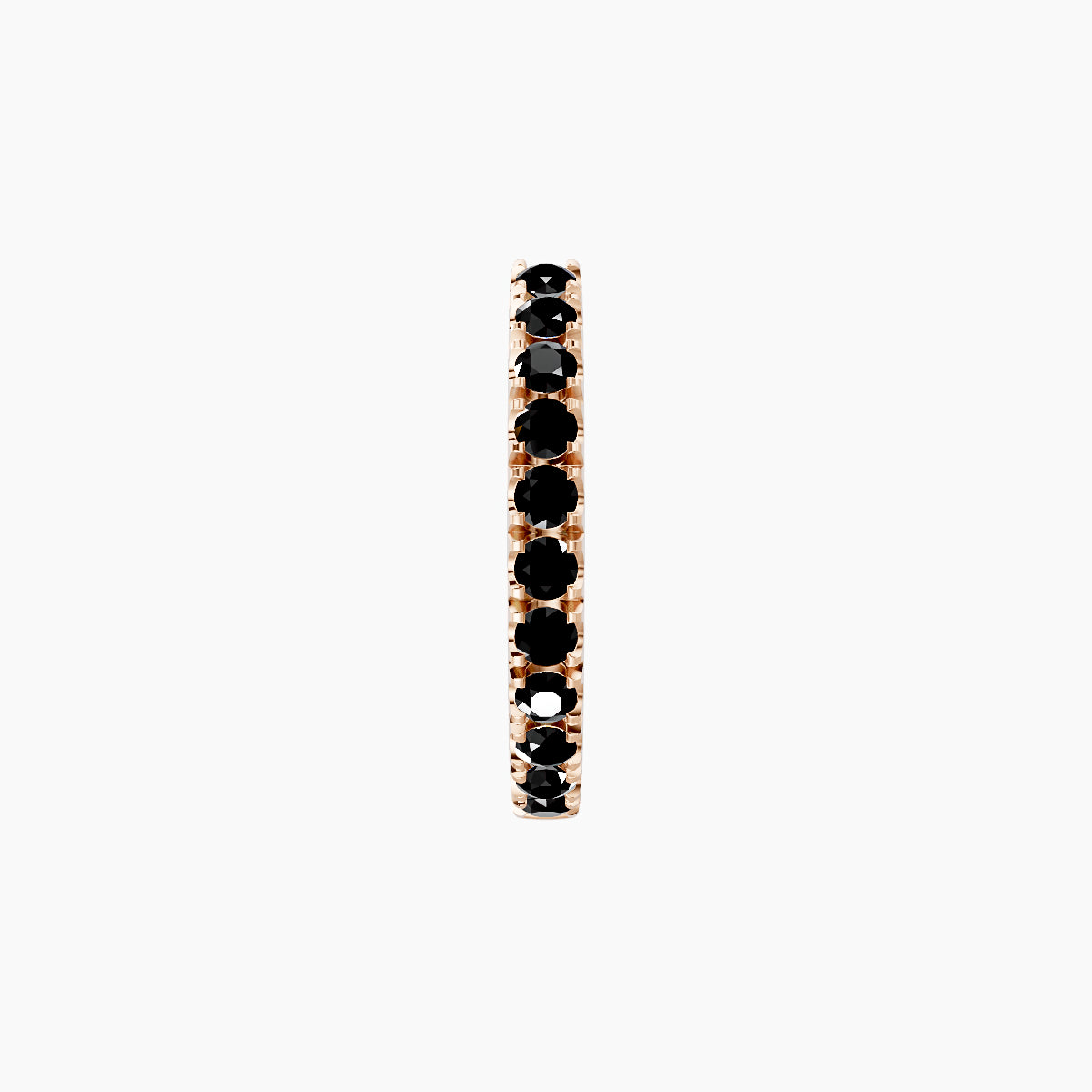 Terra | 18k Rose Gold 8 mm Black Diamond Hoop Piercing