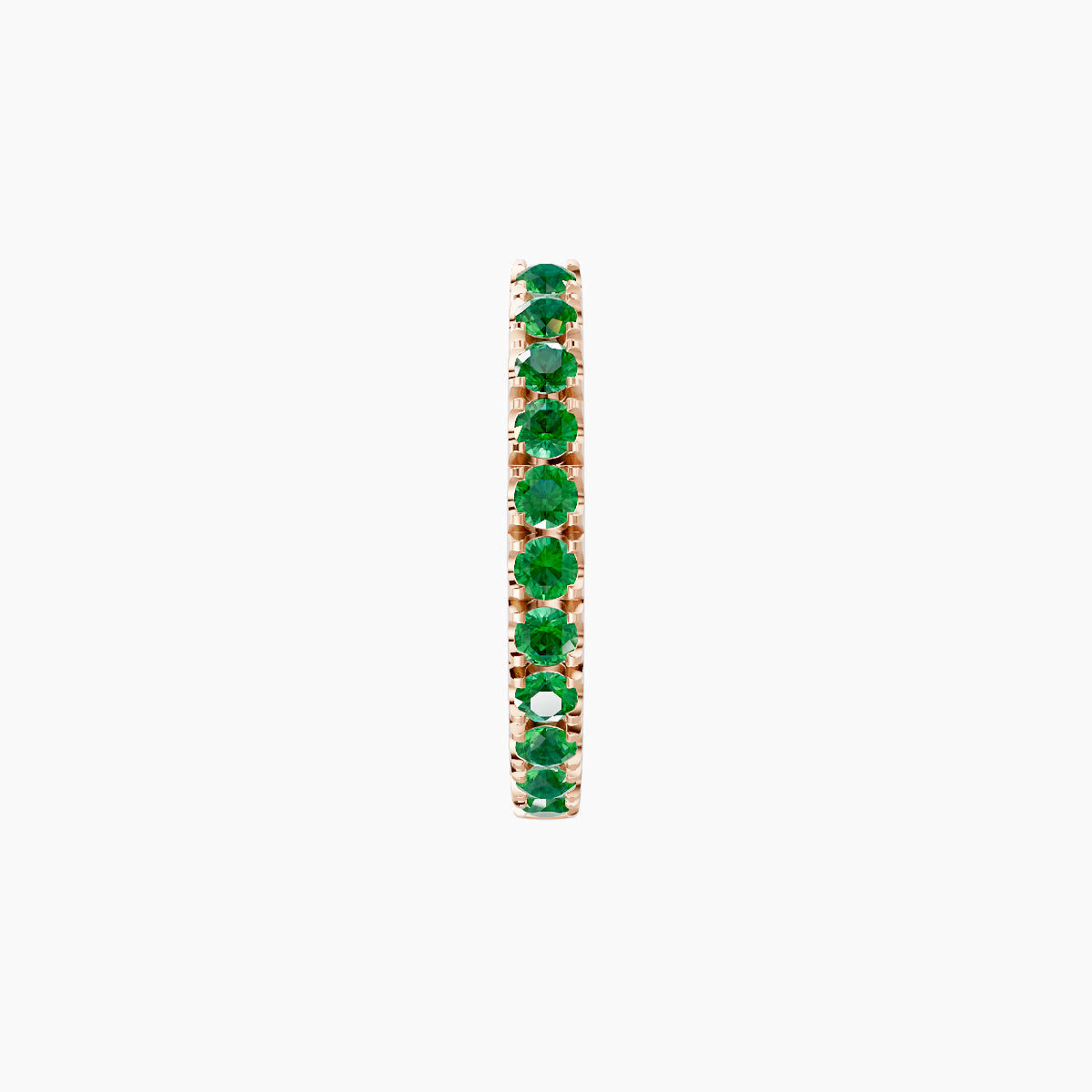 Terra | 18k Rose Gold 8 mm Emerald Hoop Piercing