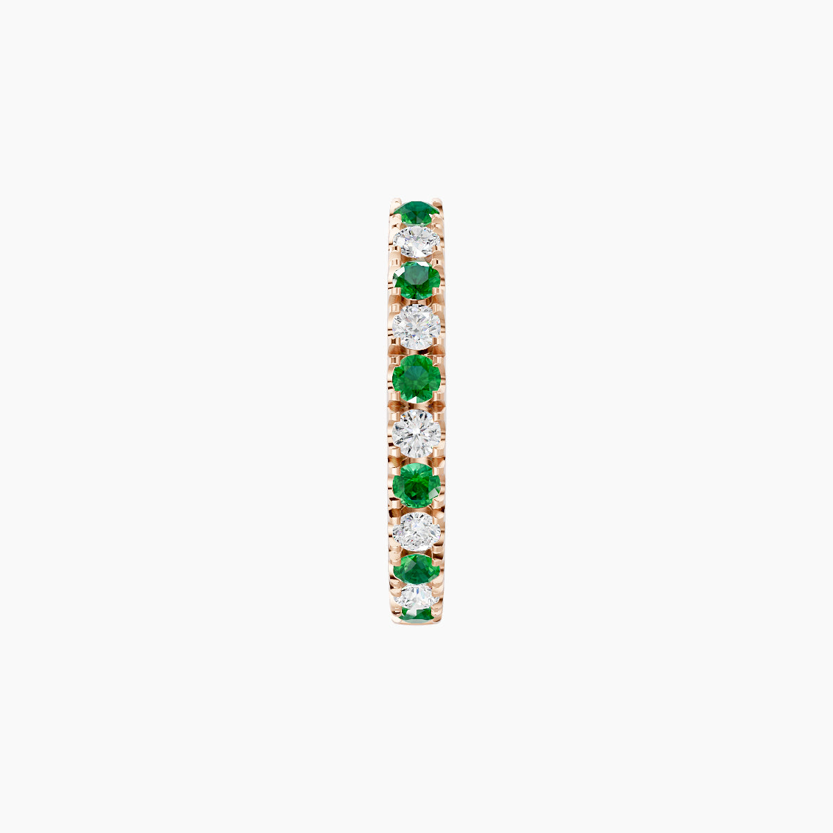 Terra | 18k Rose Gold 8 mm Emerald & Diamond Hoop Piercing