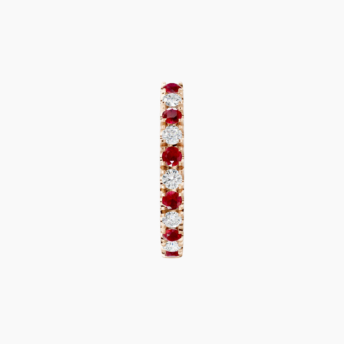 Terra | 18k Rose Gold 8 mm Ruby & Diamond Hoop Piercing