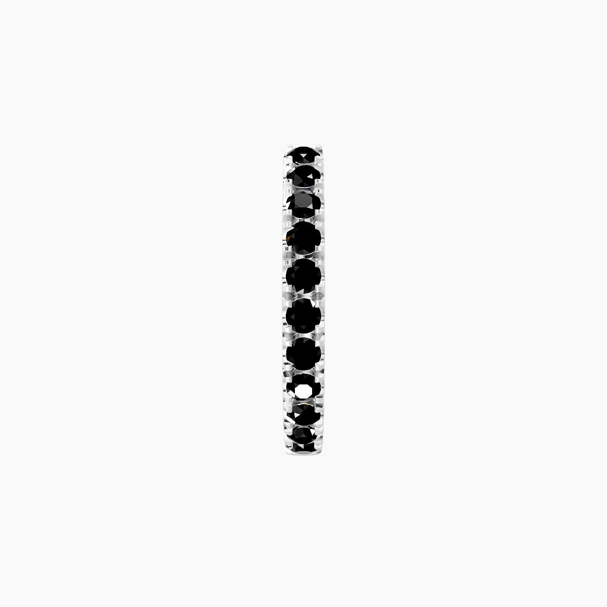 Terra | 18k White Gold 8 mm Black Diamond Hoop Piercing