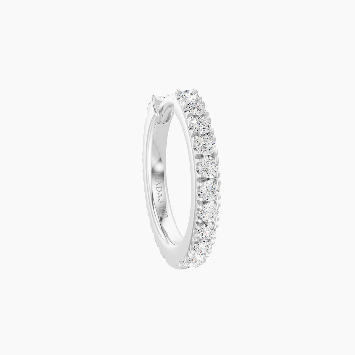 Terra | 18k White Gold 8 mm Diamond Hoop Piercing