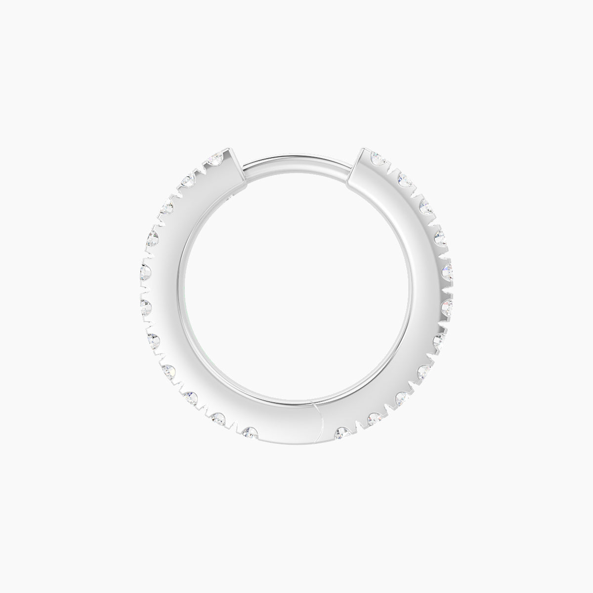 Terra | 18k White Gold 8 mm Diamond Hoop Piercing