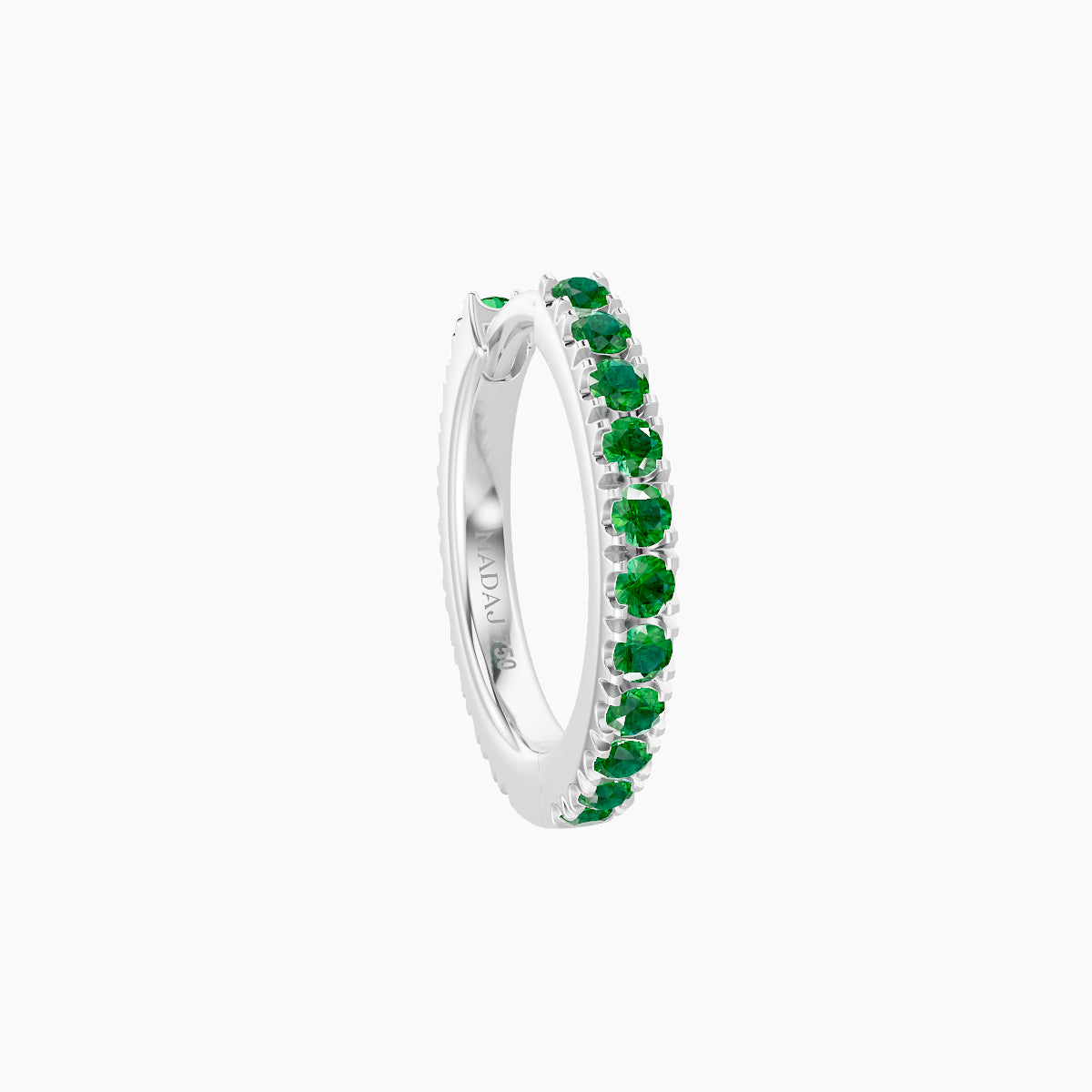 Terra | 18k White Gold 8 mm Emerald Hoop Piercing