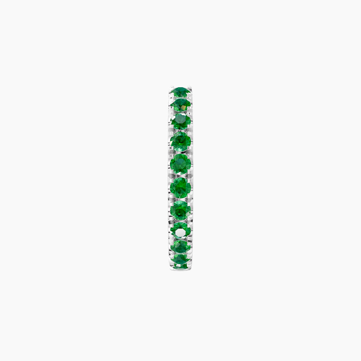 Terra | 18k White Gold 8 mm Emerald Hoop Piercing