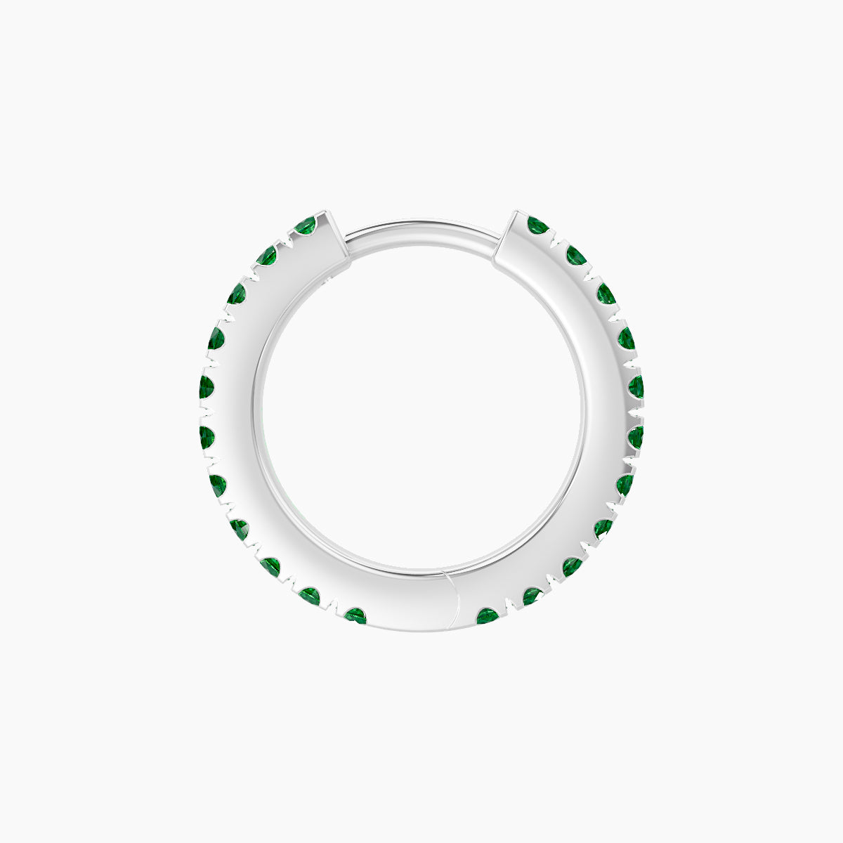 Terra | 18k White Gold 8 mm Emerald Hoop Piercing