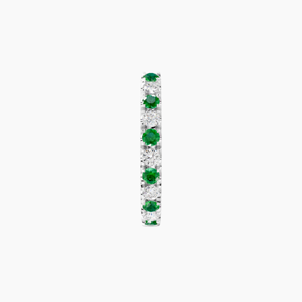 Terra | 18k White Gold 8 mm Emerald & Diamond Hoop Piercing