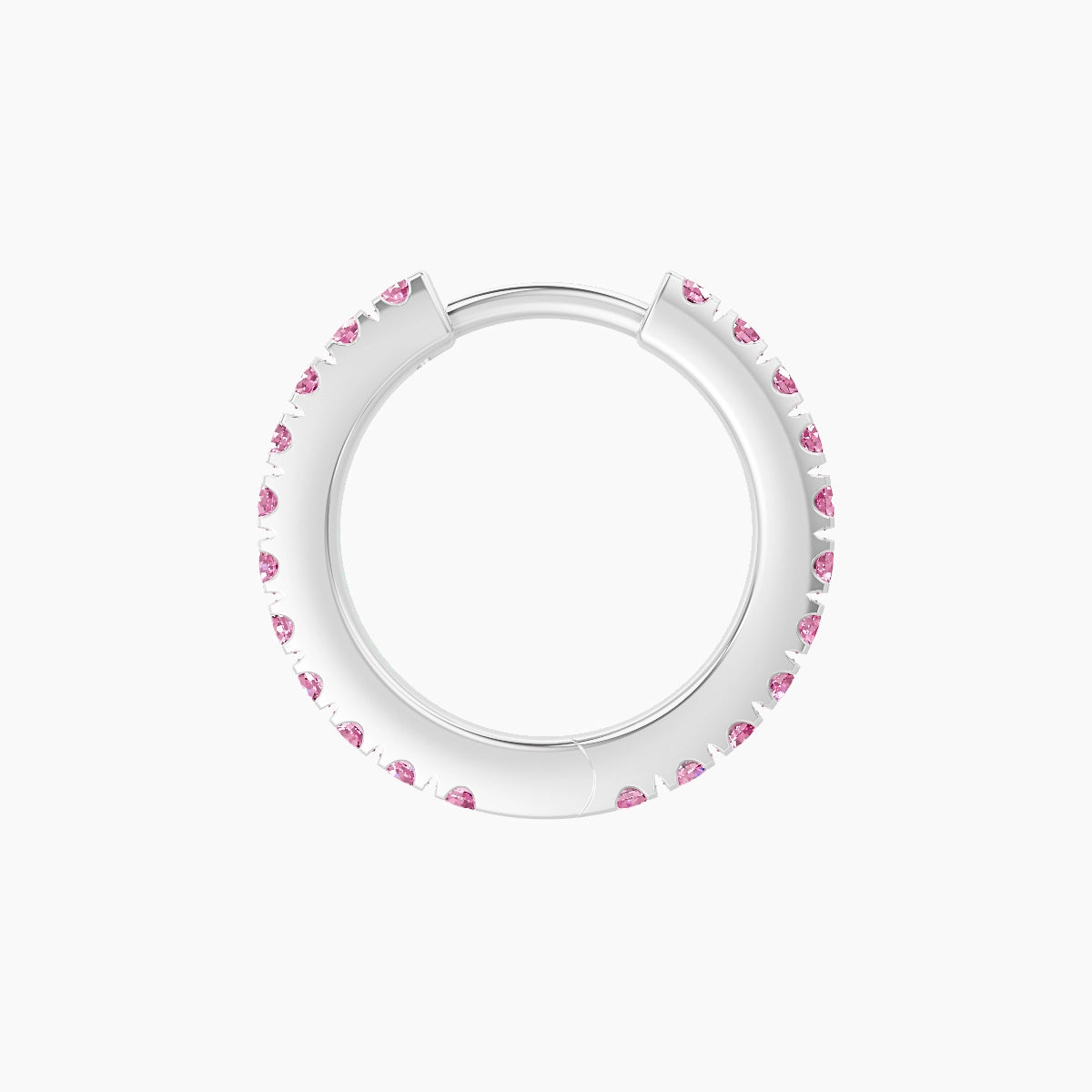 Terra | 18k White Gold 8 mm Pink Sapphire Hoop Piercing