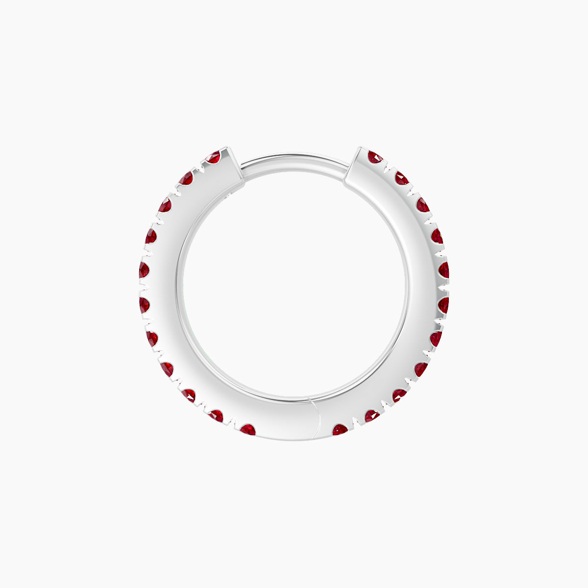 Terra | 18k White Gold 8 mm Ruby Hoop Piercing