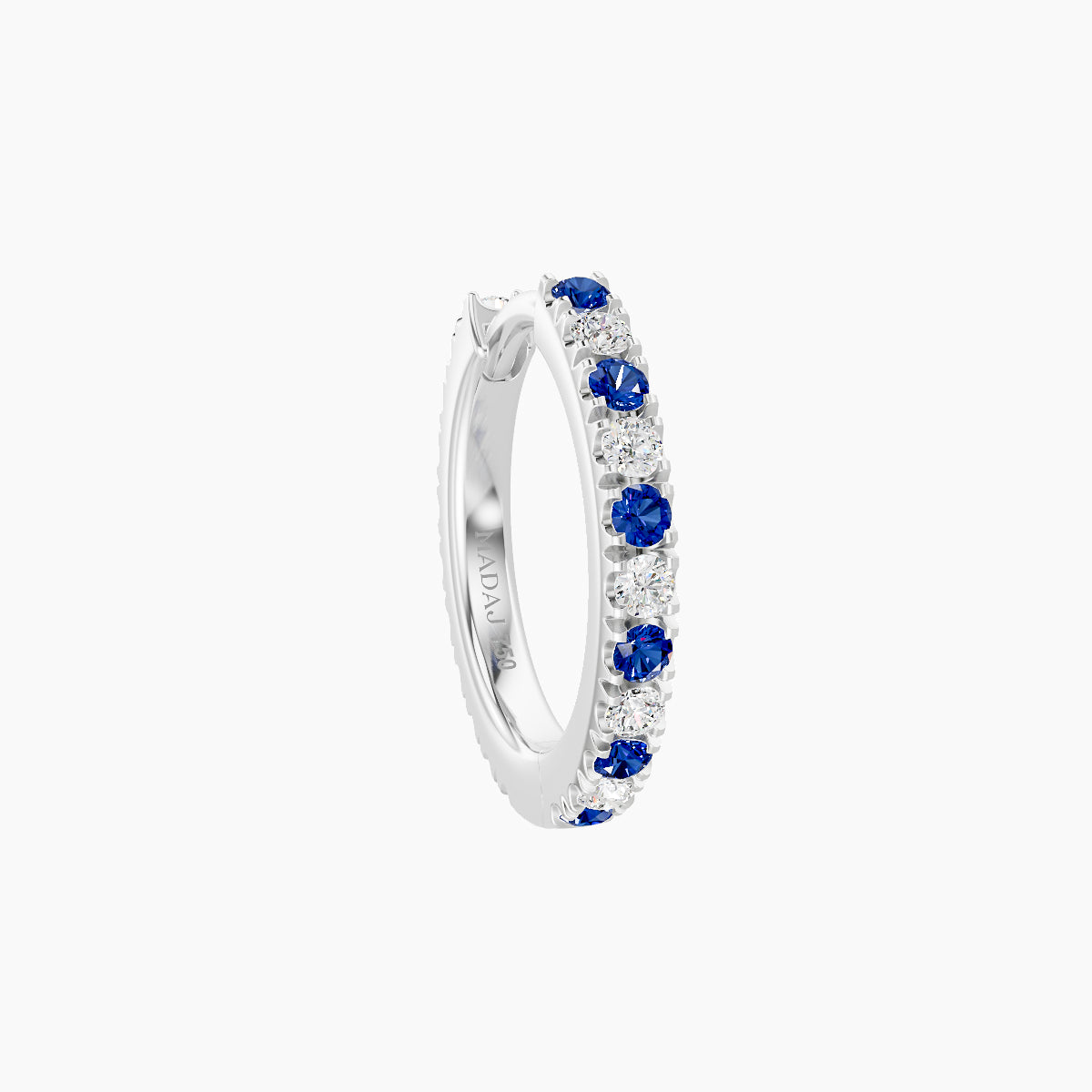 Terra | 18k White Gold 8 mm Sapphire & Diamond Hoop Piercing