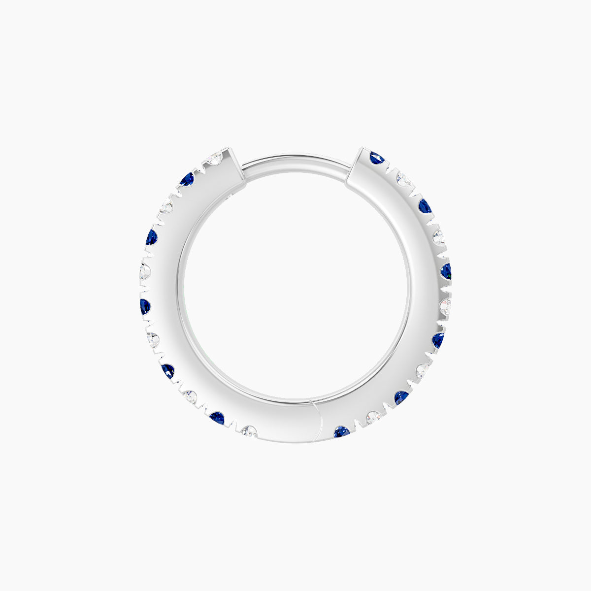 Terra | 18k White Gold 8 mm Sapphire & Diamond Hoop Piercing