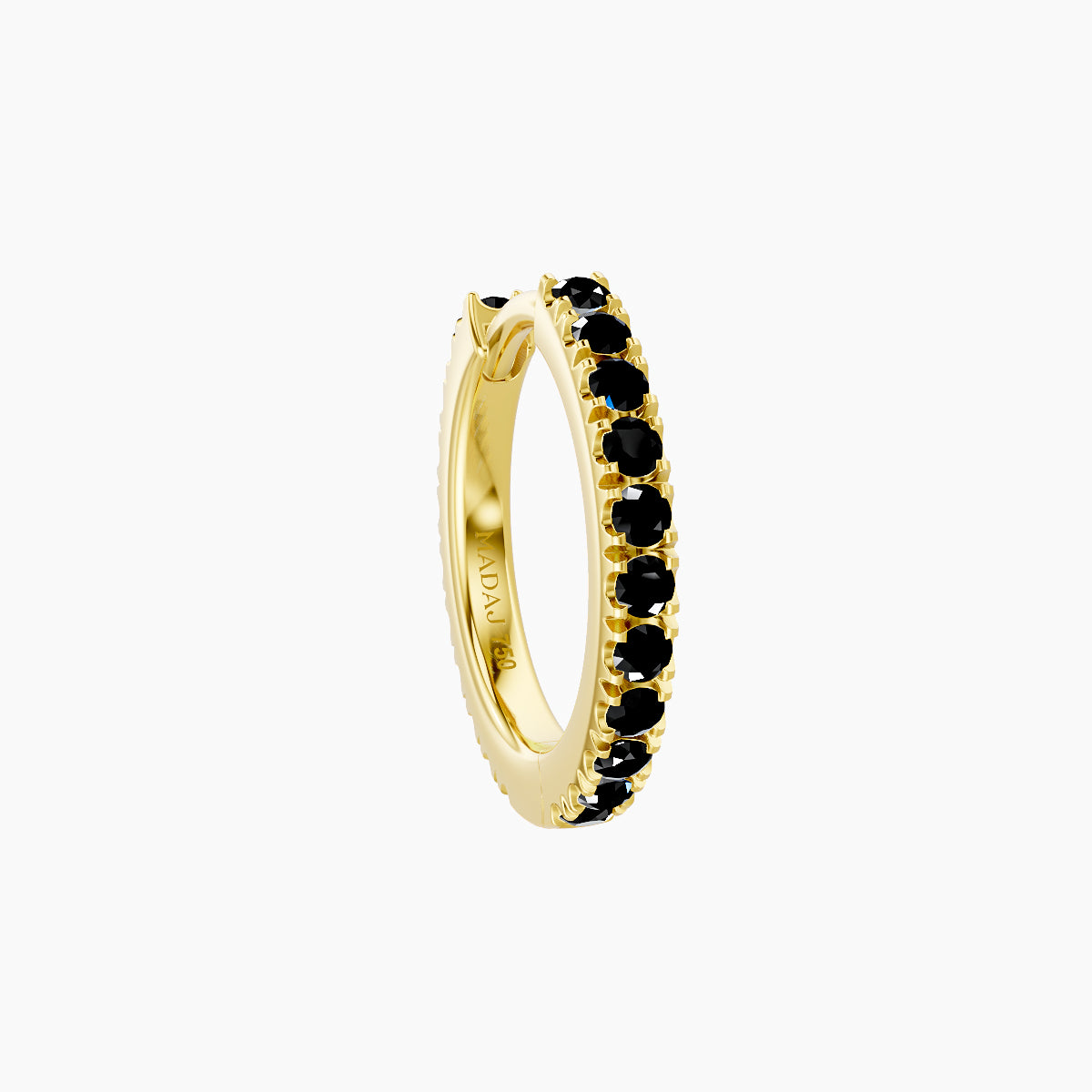 Terra | 18k Yellow Gold 8 mm Black Diamond Hoop Piercing