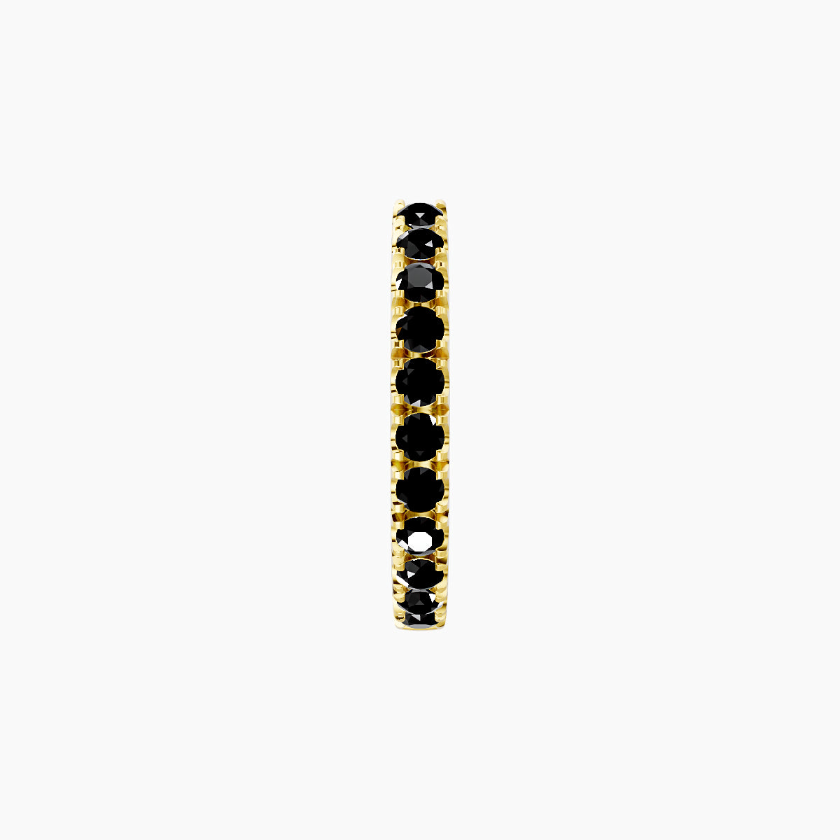 Terra | 18k Yellow Gold 8 mm Black Diamond Hoop Piercing