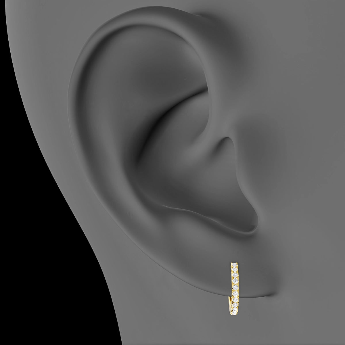 Terra | 18k Yellow Gold 8 mm Diamond Hoop Piercing