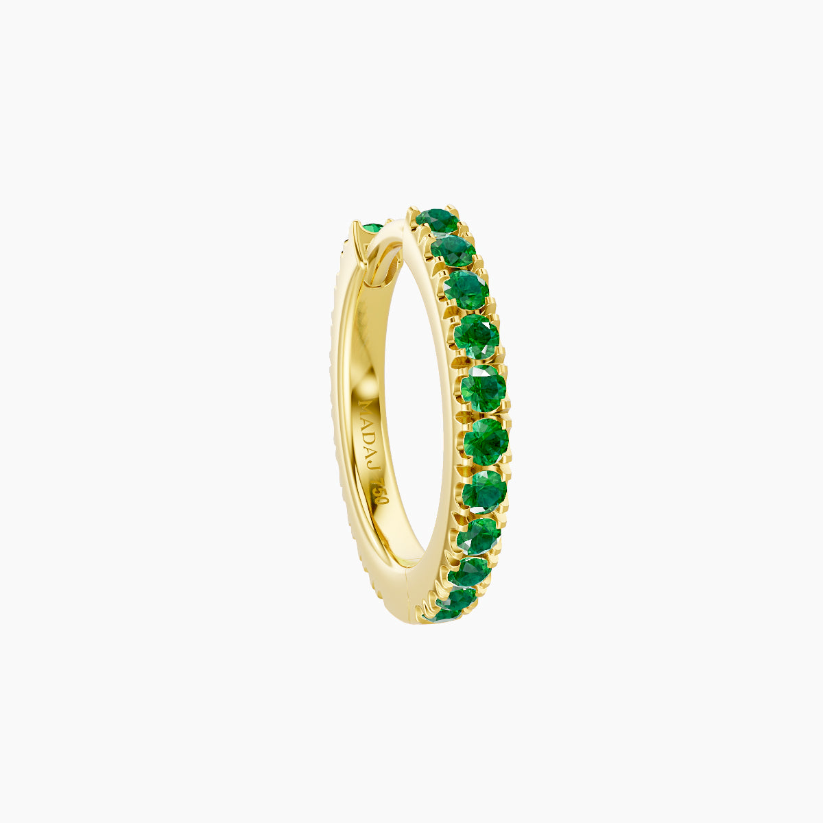 Terra | 18k Yellow Gold 8 mm Emerald Hoop Piercing