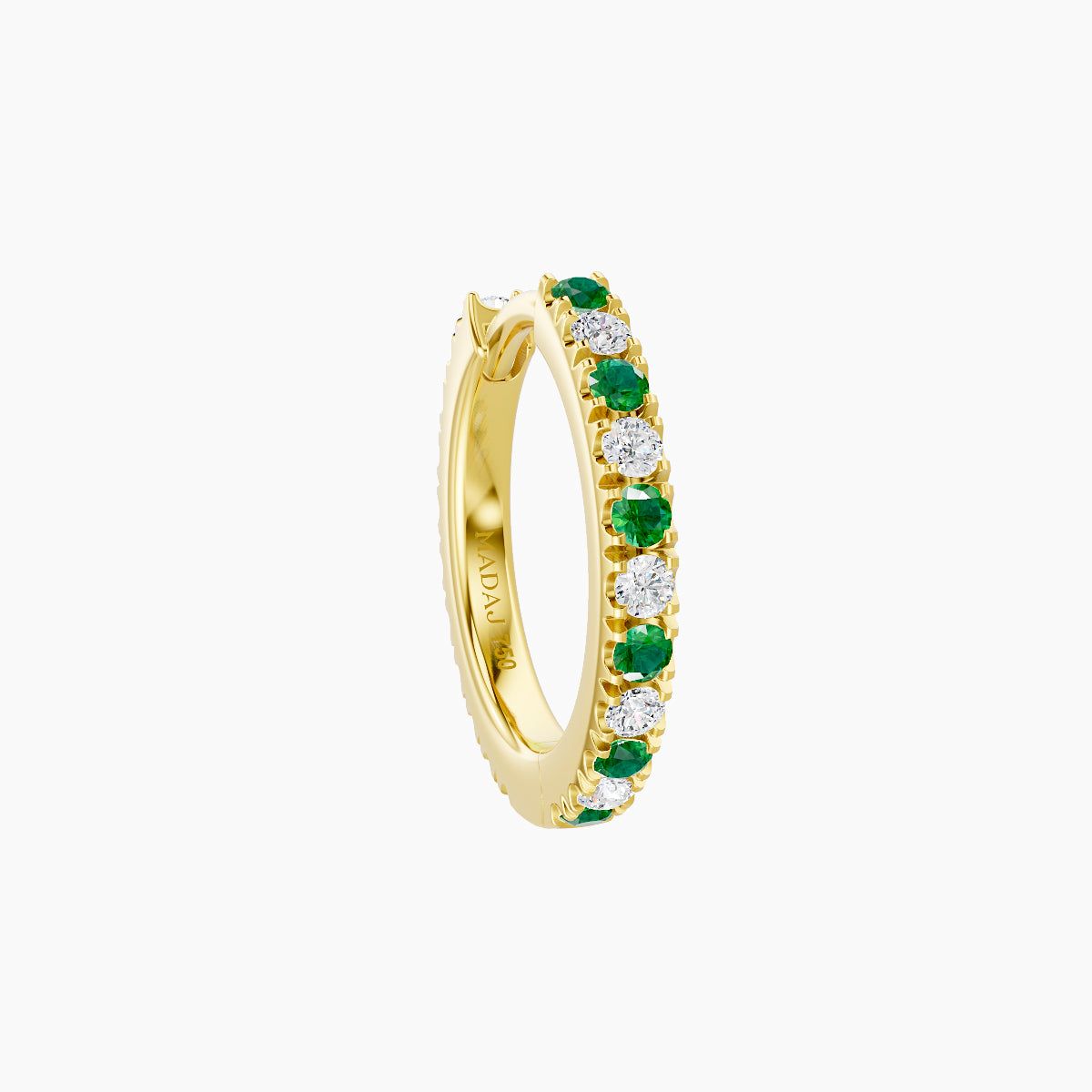 Terra | 18k Yellow Gold 8 mm Emerald & Diamond Hoop Piercing