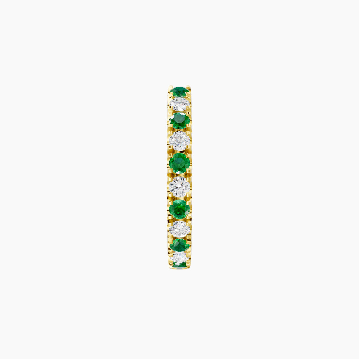 Terra | 18k Yellow Gold 8 mm Emerald & Diamond Hoop Piercing