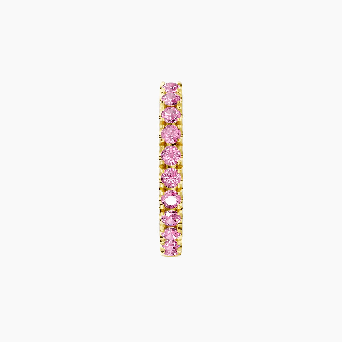 Terra | 18k Yellow Gold 8 mm Pink Sapphire Hoop Piercing