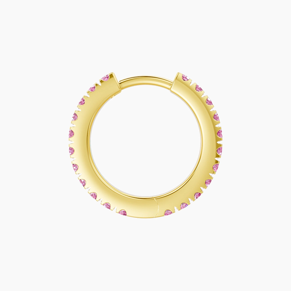 Terra | 18k Yellow Gold 8 mm Pink Sapphire Hoop Piercing