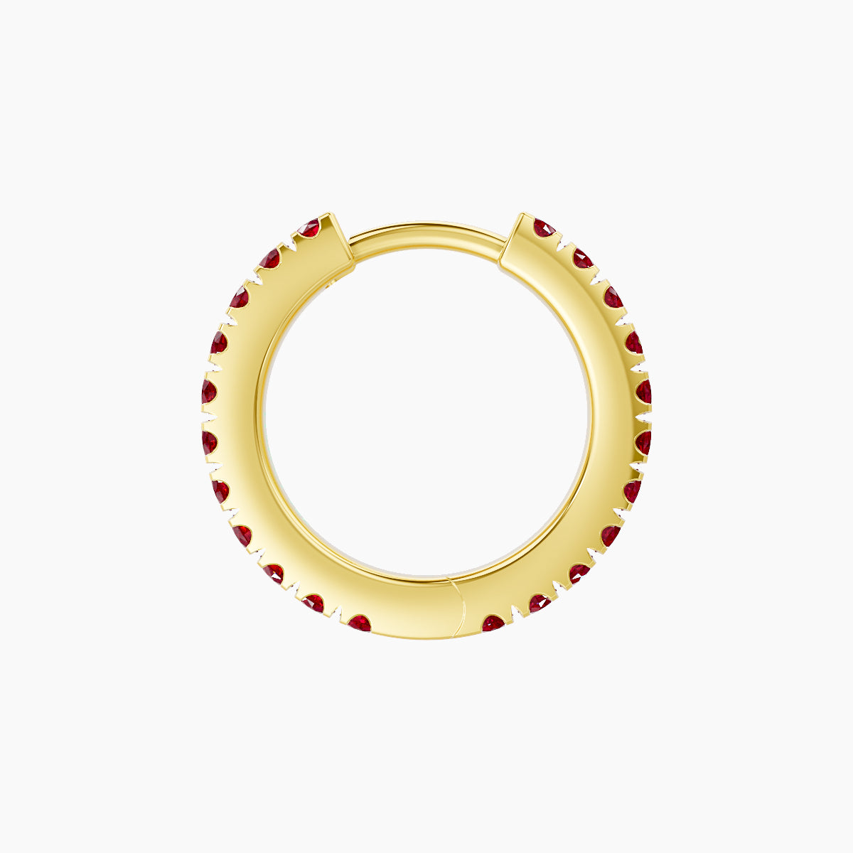 Terra | 18k Yellow Gold 8 mm Ruby Hoop Piercing