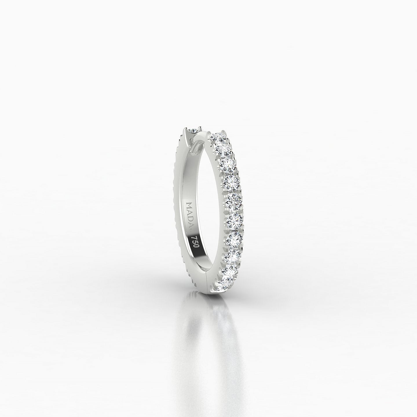 Terra | 18k White Gold 8 mm Diamond Hoop Piercing