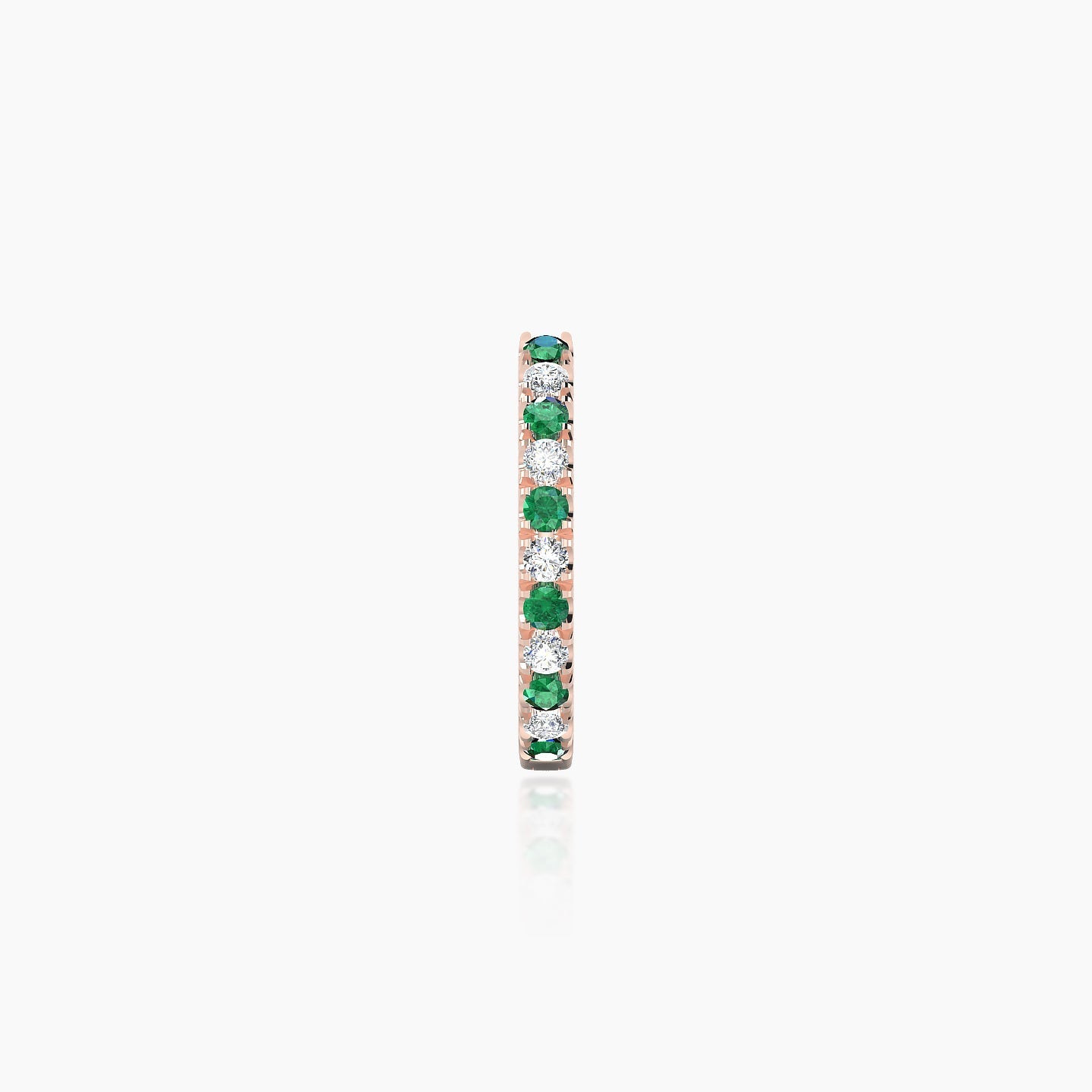 Terra | 18k Rose Gold 8 mm Emerald & Diamond Hoop Piercing