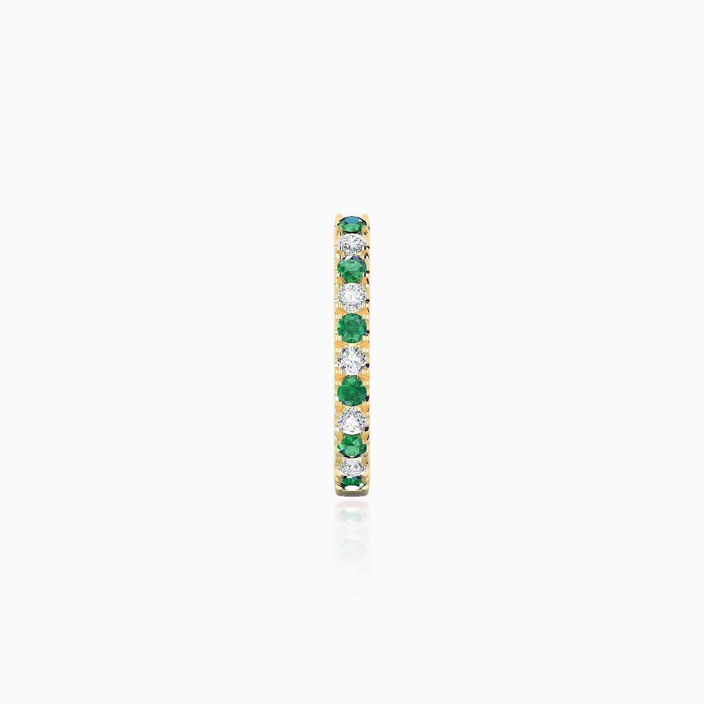 Terra | 18k Yellow Gold 8 mm Emerald & Diamond Hoop Piercing