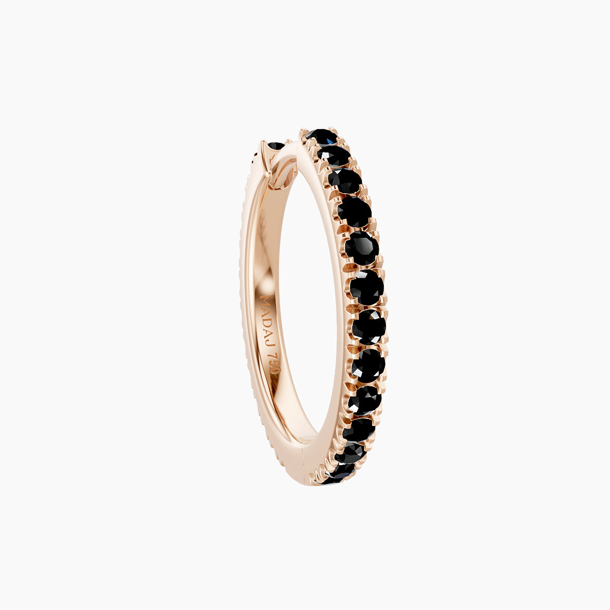 Terra | 18k Rose Gold 9.5 mm Black Diamond Hoop Piercing