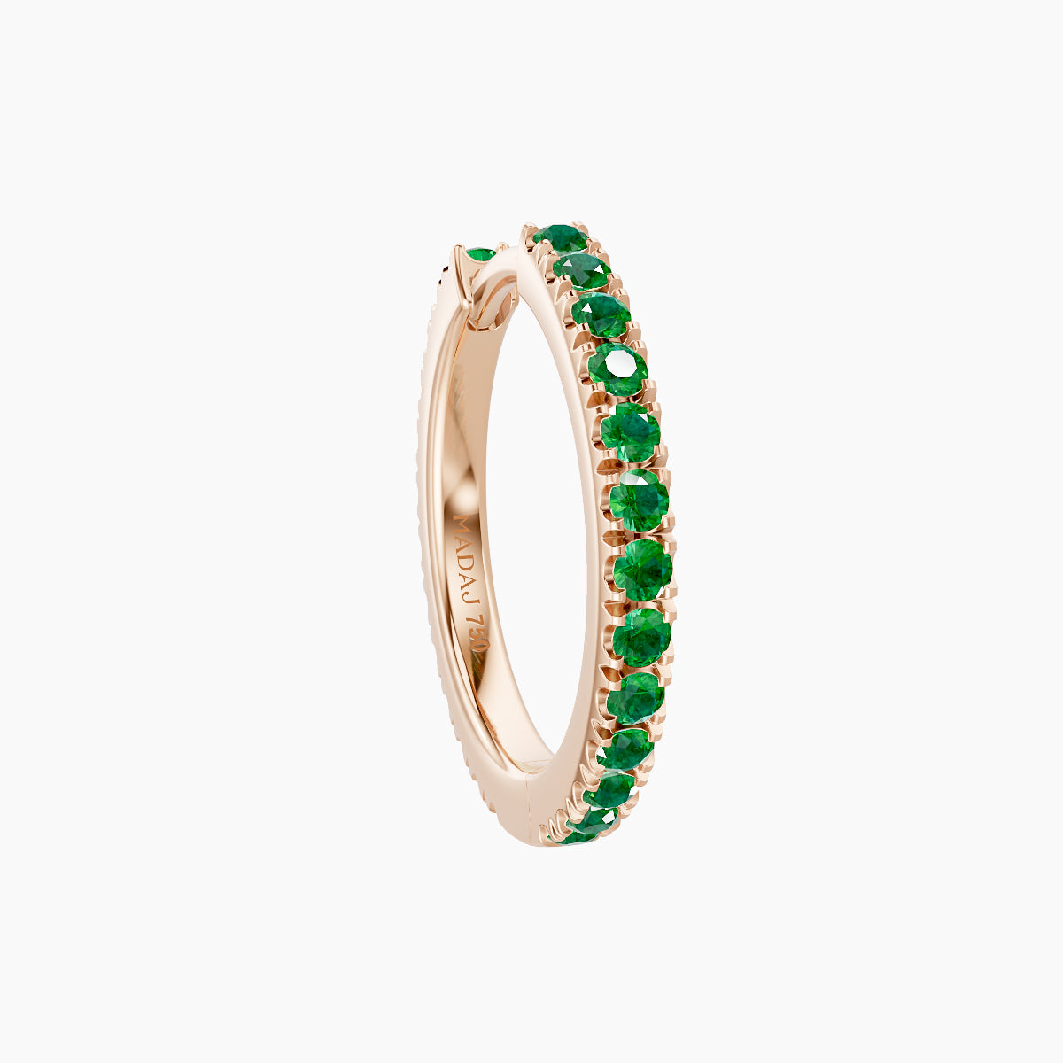 Terra | 18k Rose Gold 9.5 mm Emerald Hoop Piercing