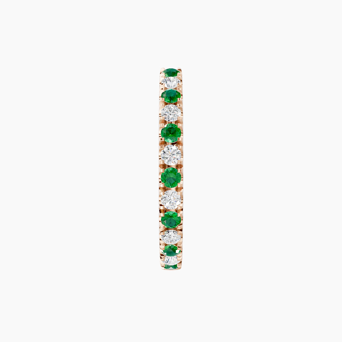 Terra | 18k Rose Gold 9.5 mm Emerald & Diamond Hoop Piercing