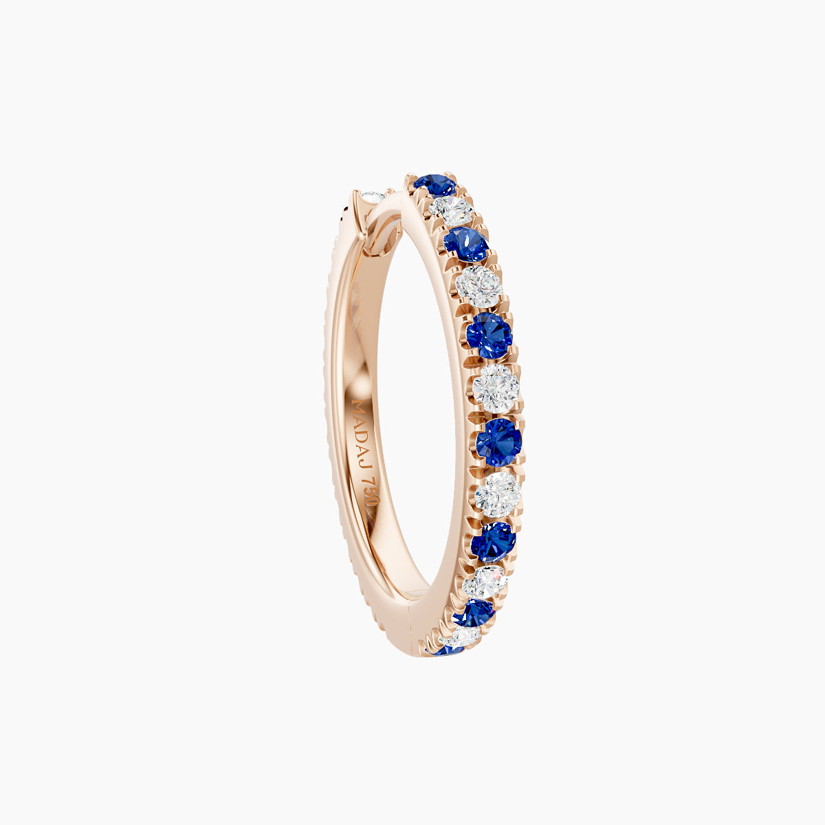 Terra | 18k Rose Gold 9.5 mm Sapphire & Diamond Hoop Piercing