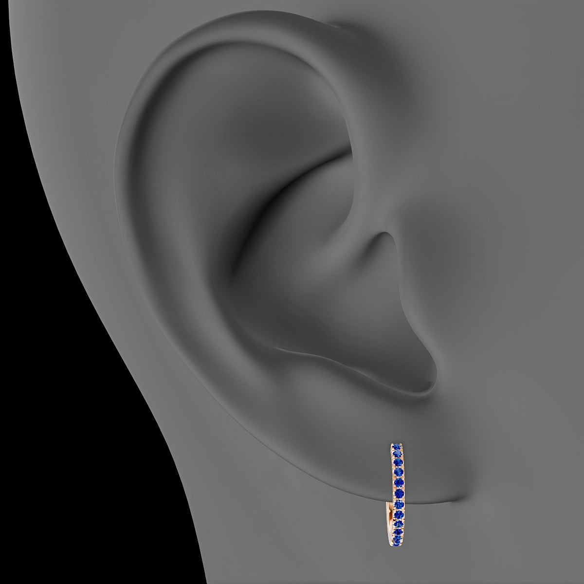 Terra | 18k Rose Gold 9.5 mm Sapphire Hoop Piercing