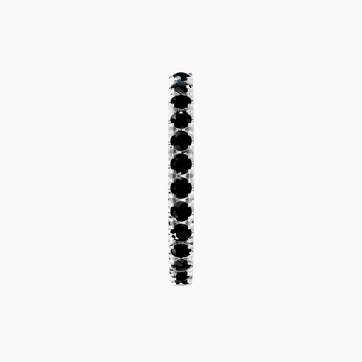 Terra | 18k White Gold 9.5 mm Black Diamond Hoop Piercing