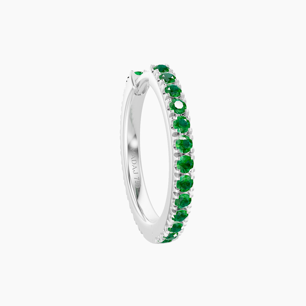 Terra | 18k White Gold 9.5 mm Emerald Hoop Piercing