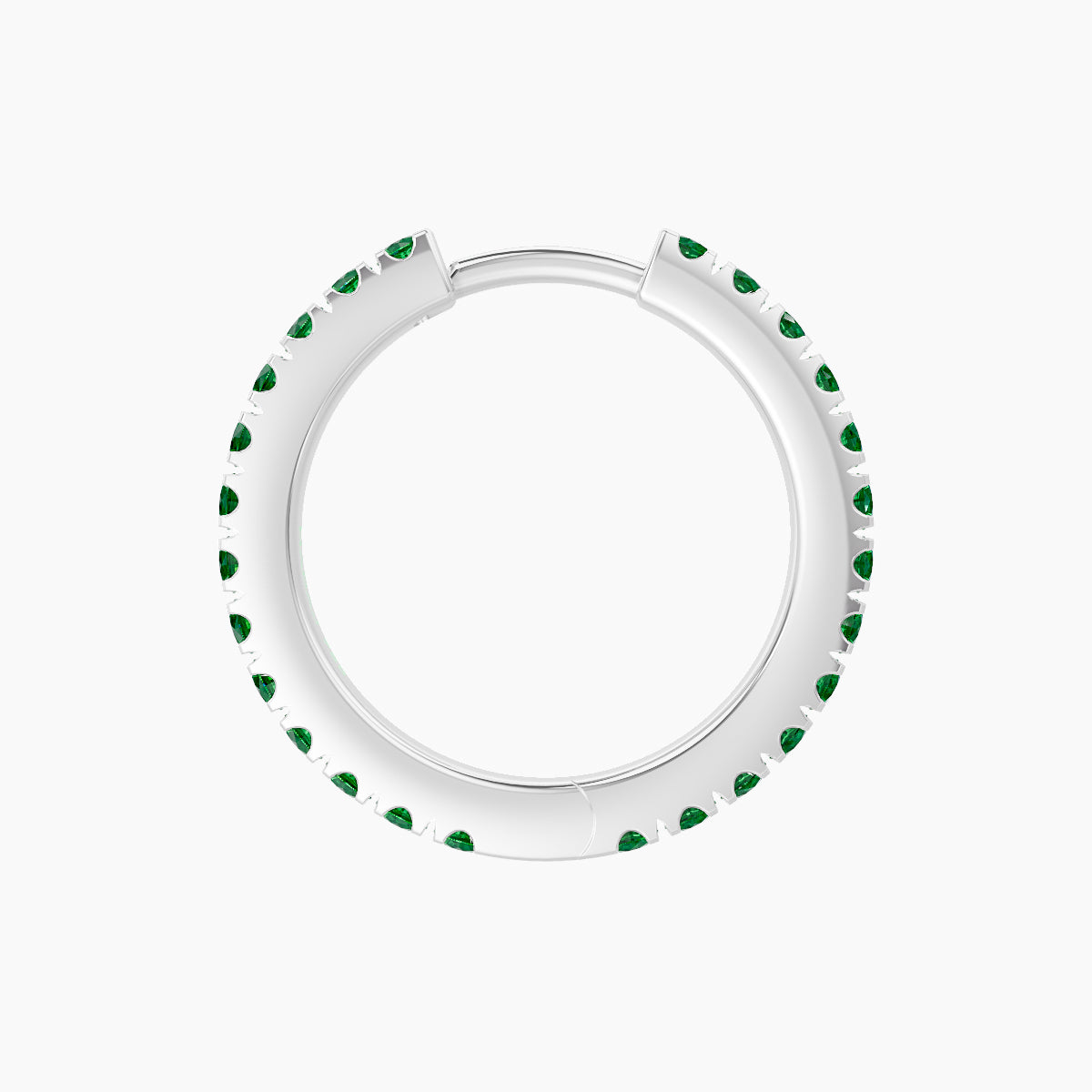 Terra | 18k White Gold 9.5 mm Emerald Hoop Piercing
