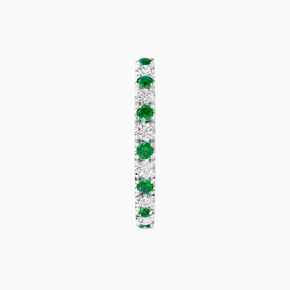 Terra | 18k White Gold 9.5 mm Emerald & Diamond Hoop Piercing