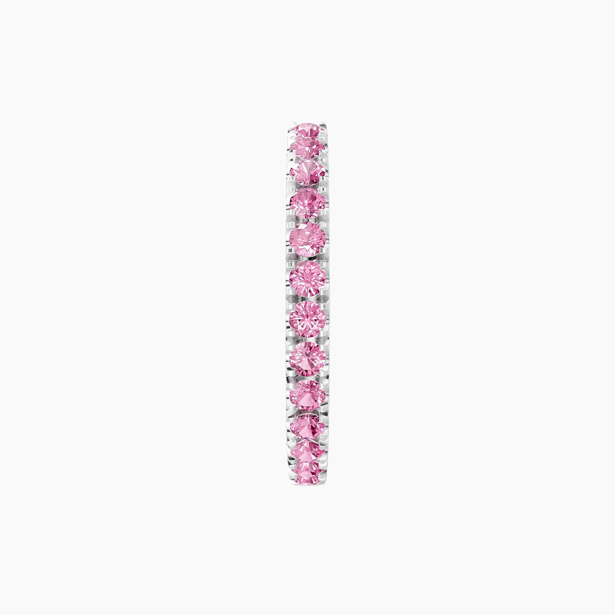 Terra | 18k White Gold 9.5 mm Pink Sapphire Hoop Piercing