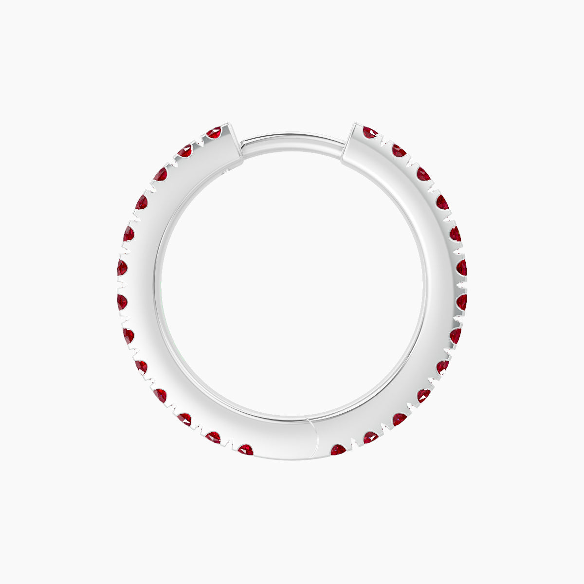 Terra | 18k White Gold 9.5 mm Ruby Hoop Piercing