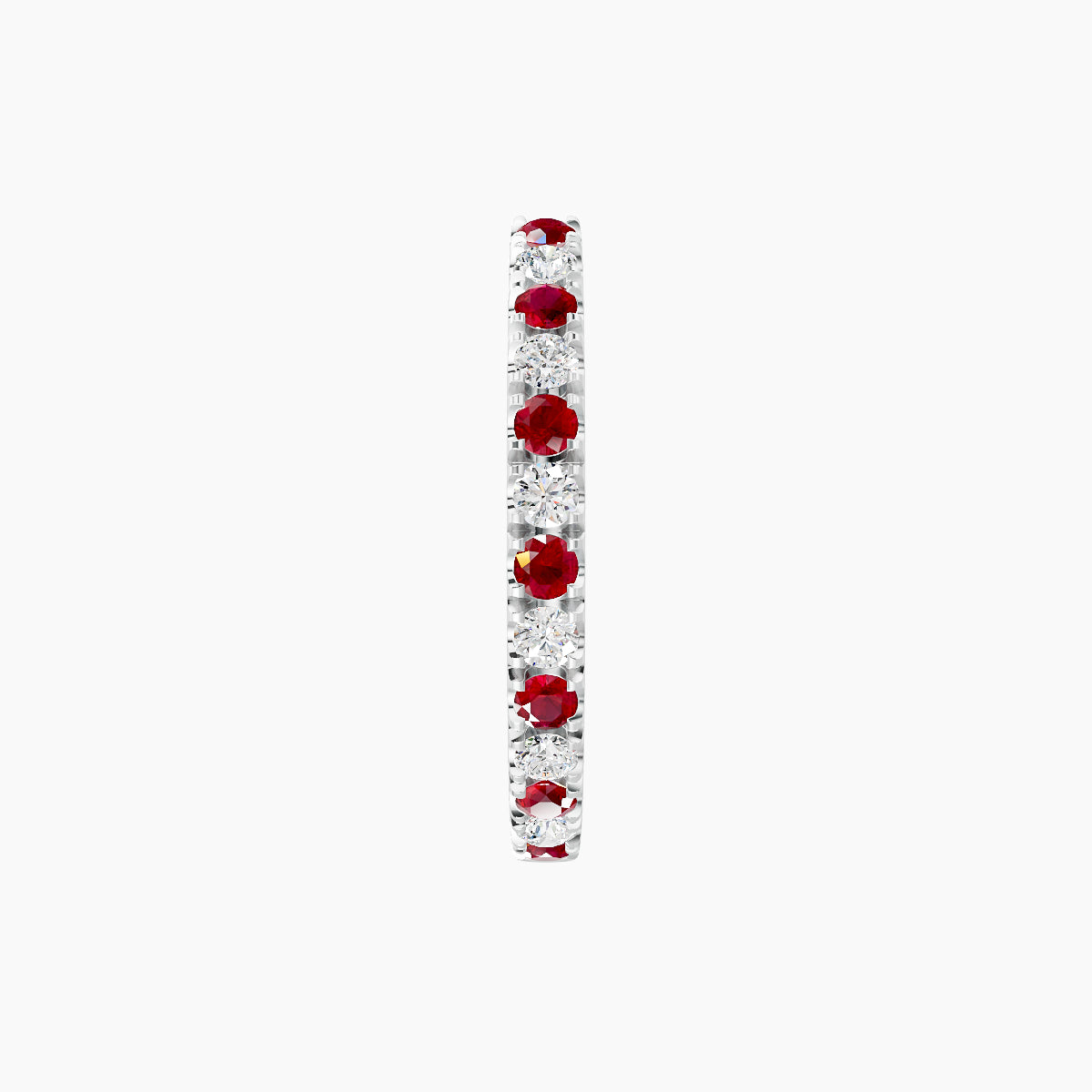 Terra | 18k White Gold 9.5 mm Ruby & Diamond Hoop Piercing