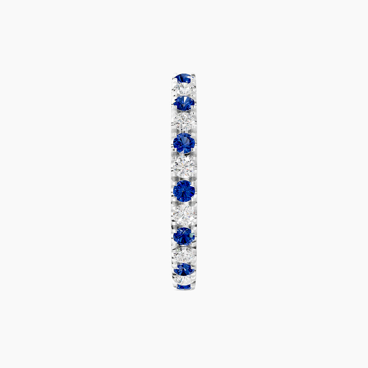 Terra | 18k White Gold 9.5 mm Sapphire & Diamond Hoop Piercing
